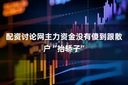 配资讨论网主力资金没有傻到跟散户“抬轿子”