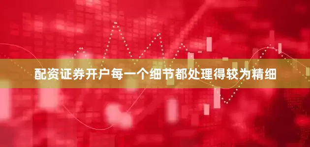 配资证券开户每一个细节都处理得较为精细